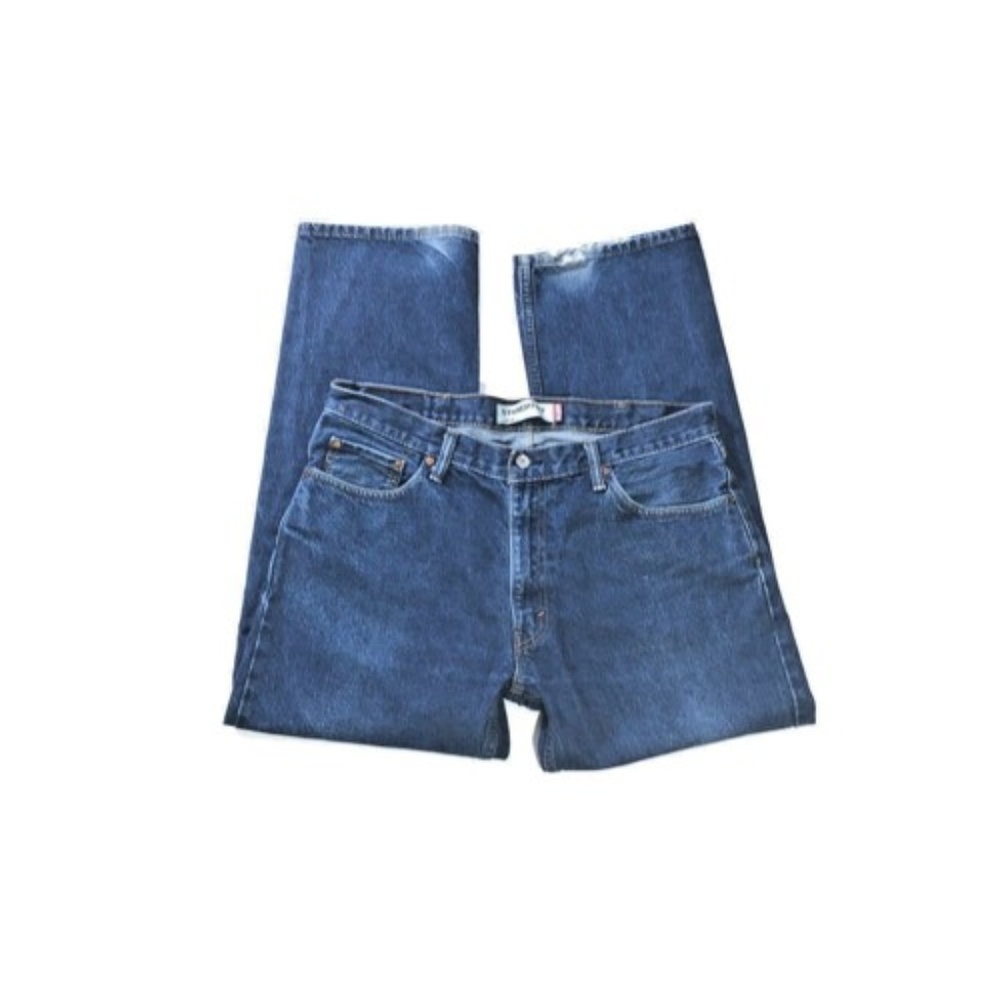 Levi's Strauss Men's Straight Fit Cotton Button Pockets Blue Pants Denim Jeans